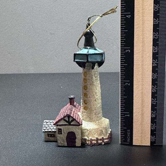 4"  Lighthouse Figurine Christmas‎ Ornament - Picture 4 of 4
